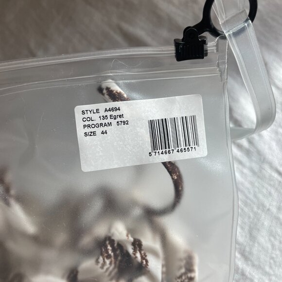 Ganni Recycled Printed Tieband Swimsuit in Egret - Picture 6 of 6